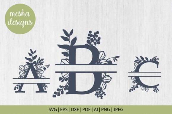 Download Botanical Split Alphabet Monogram Svg - Alphabet monogram svg Collection
