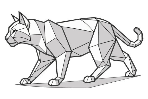 Download 3D Papercraft Walking Cat - Craft Collection