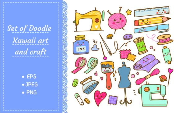 Download Art and Craft Supplies Doodle, DIY Tools - Craft Collection