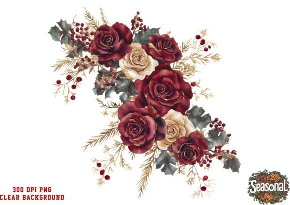 Download Ruby Petal Christmas Bouquet Clipart - Petal Collection