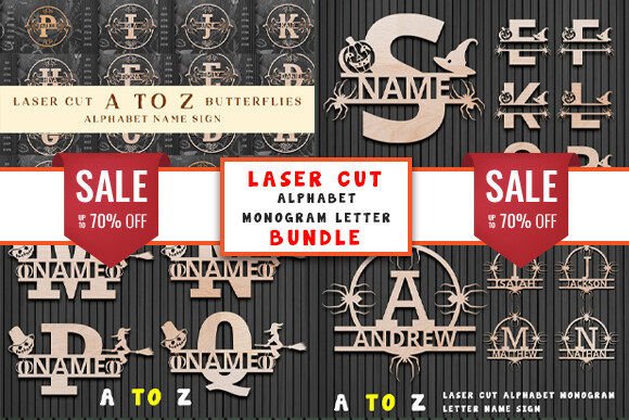 Download Laser Cut Alphabet Monogram SVG Bundle - Alphabet monogram svg Collection