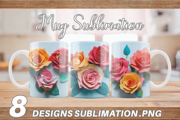 Download Mug 3D Paper Craft Roses - Craft Collection