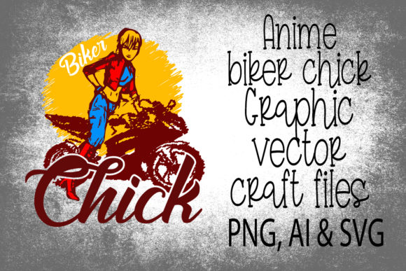 Download Anime Biker Chick Craft File Graphic - Craft Collection